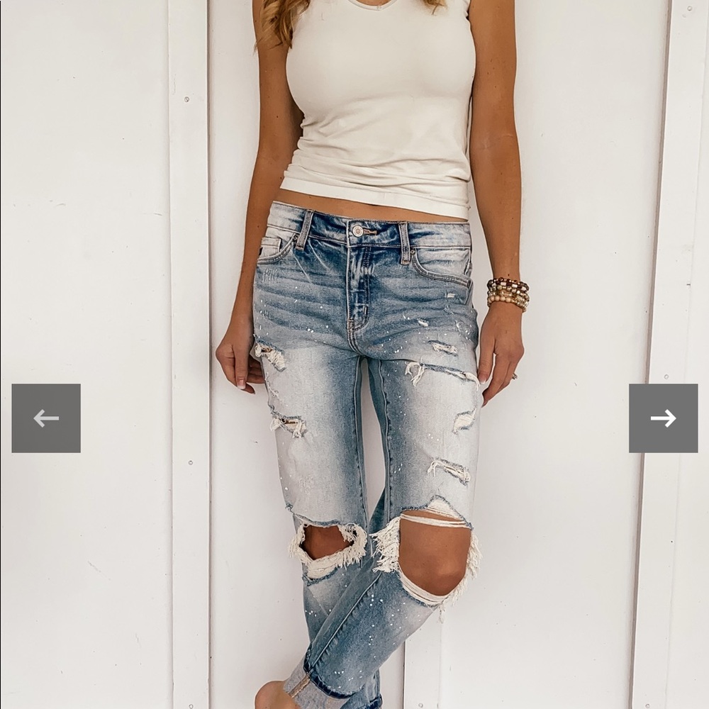 KanCan Ripped Boyfriend Jeans 29